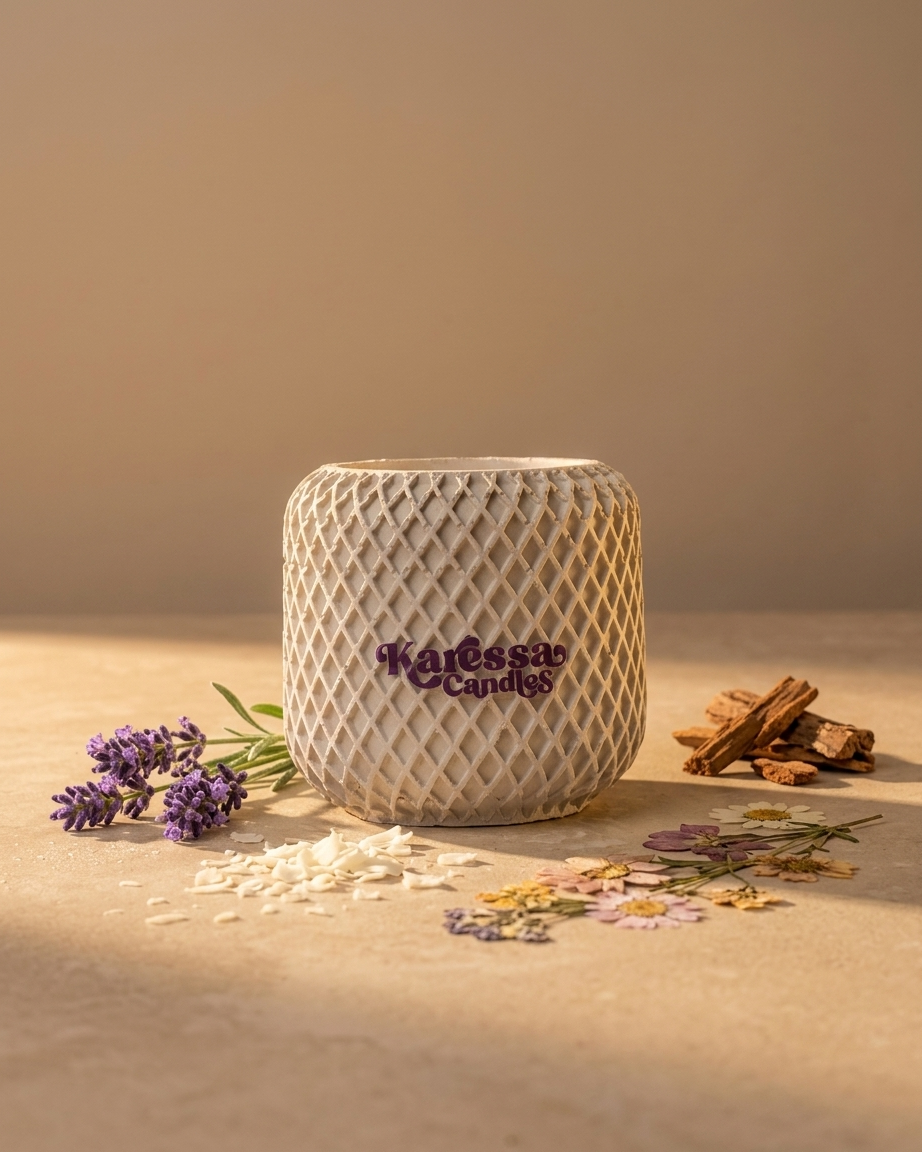 Empty mesh textured concrete gypsum jar 145ml wholesale candle making India