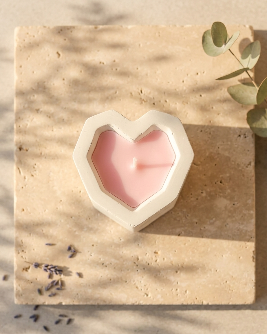 Small gypsum heart jar 40ml wholesale Valentine candle favour India