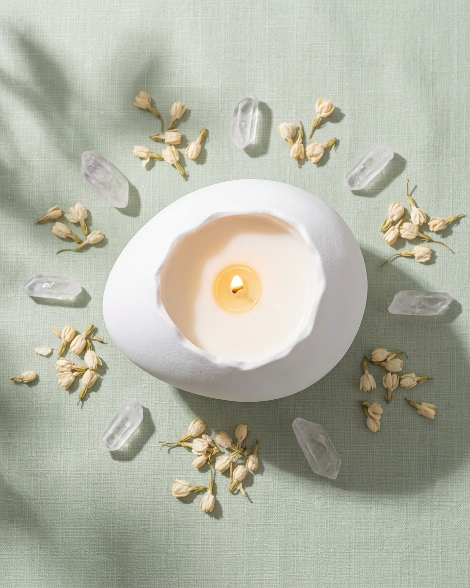 Empty concrete egg shoe jar gypsum 100ml novelty candle making India