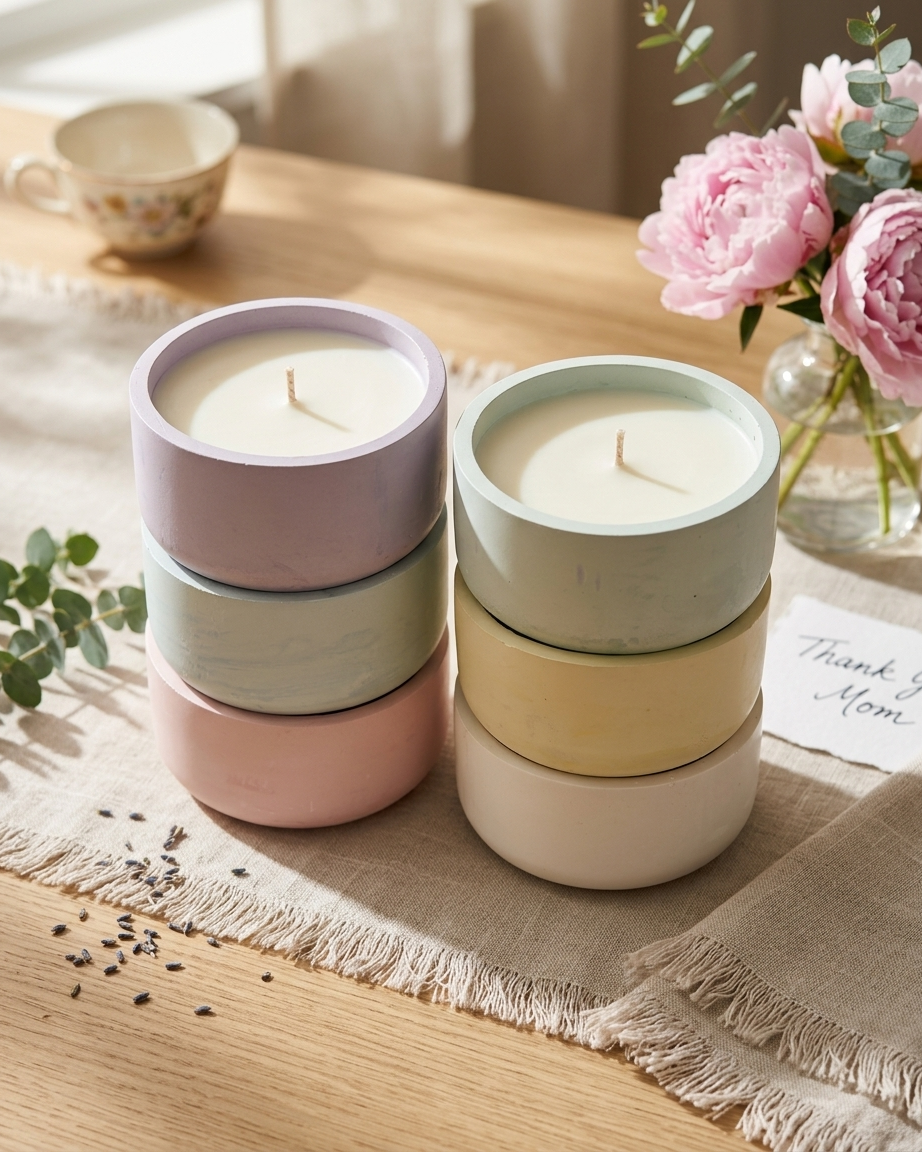 Concrete round urli bowl empty gypsum floating candle Diwali candle making India