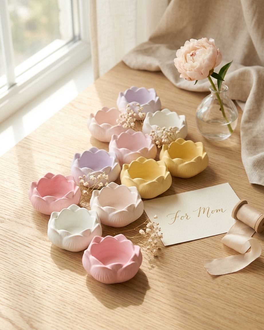 lotus flower shaped concrete candle jar gypsum vessel empty empty open vessel candle making raw material wholesale India