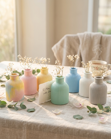 Concrete gypsum mini bud vase small flower vase India apothecary home decor wholesale