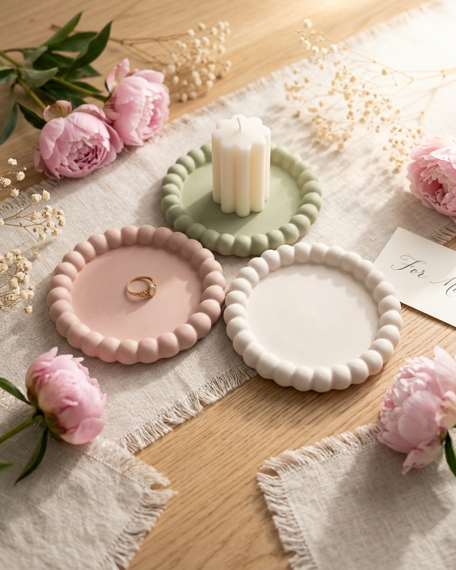 Gypsum concrete ring dish jewellery tray bubble circle wholesale supplier India