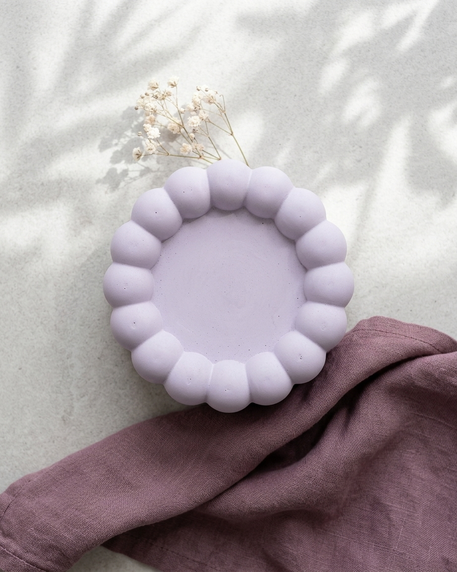 small compact mini concrete trinket tray jewellery organiser gypsum empty open vessel bulk pack candle supplier Surat