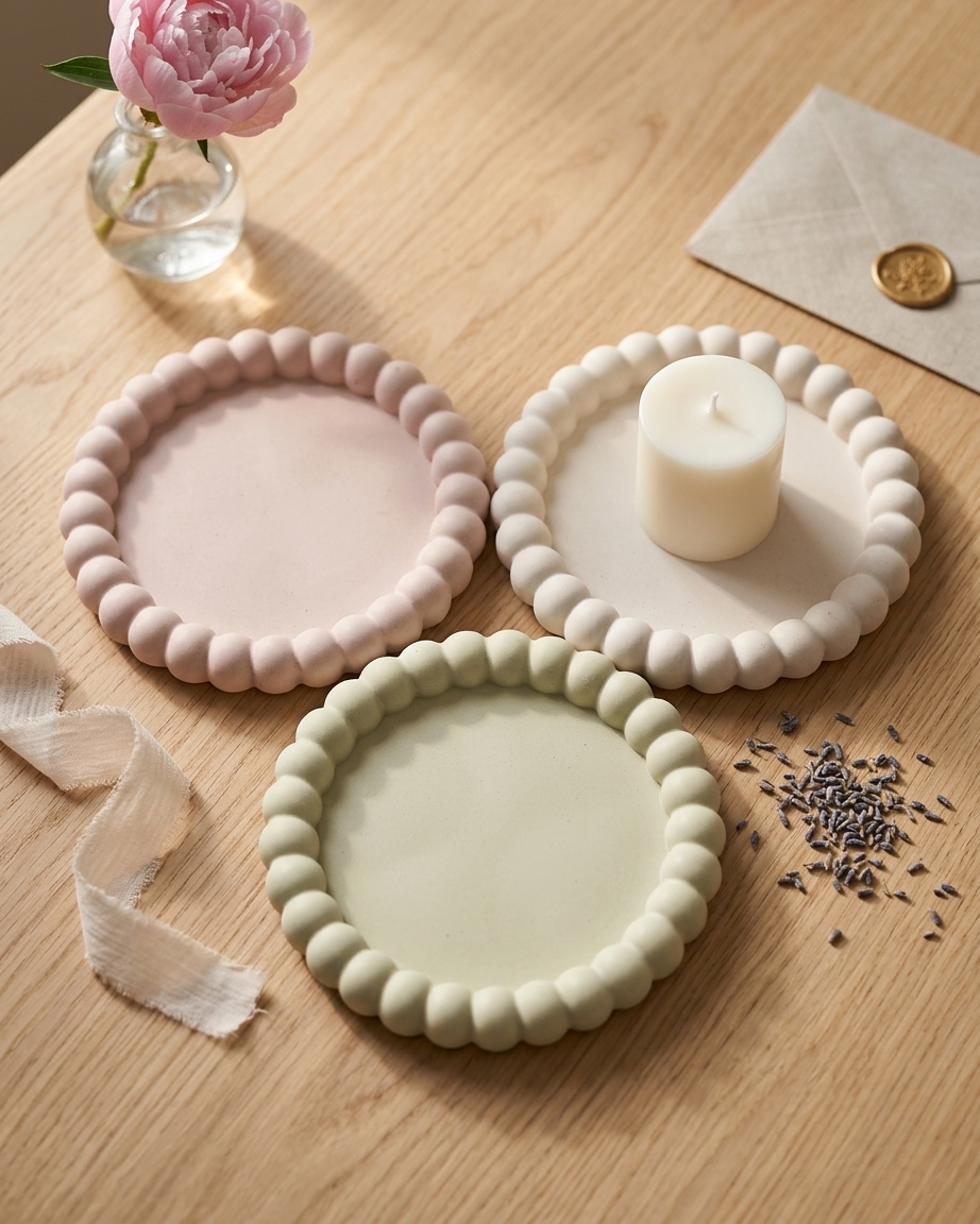 Bubble circle concrete tray trinket jewellery organiser gypsum wholesale India