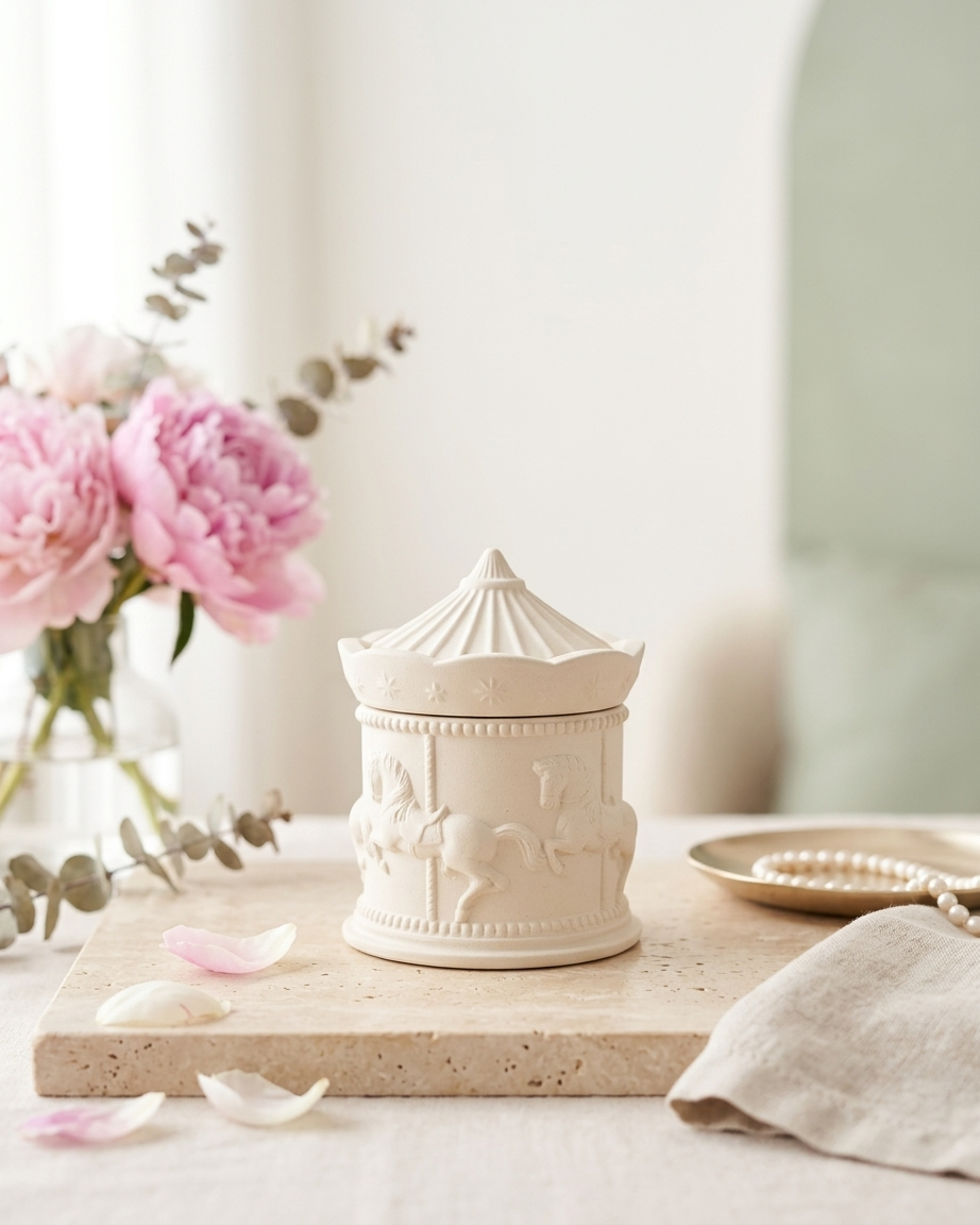 carousel novelty unique concrete candle jar gypsum vessel empty empty open vessel bulk pack candle supplier Surat Gujarat