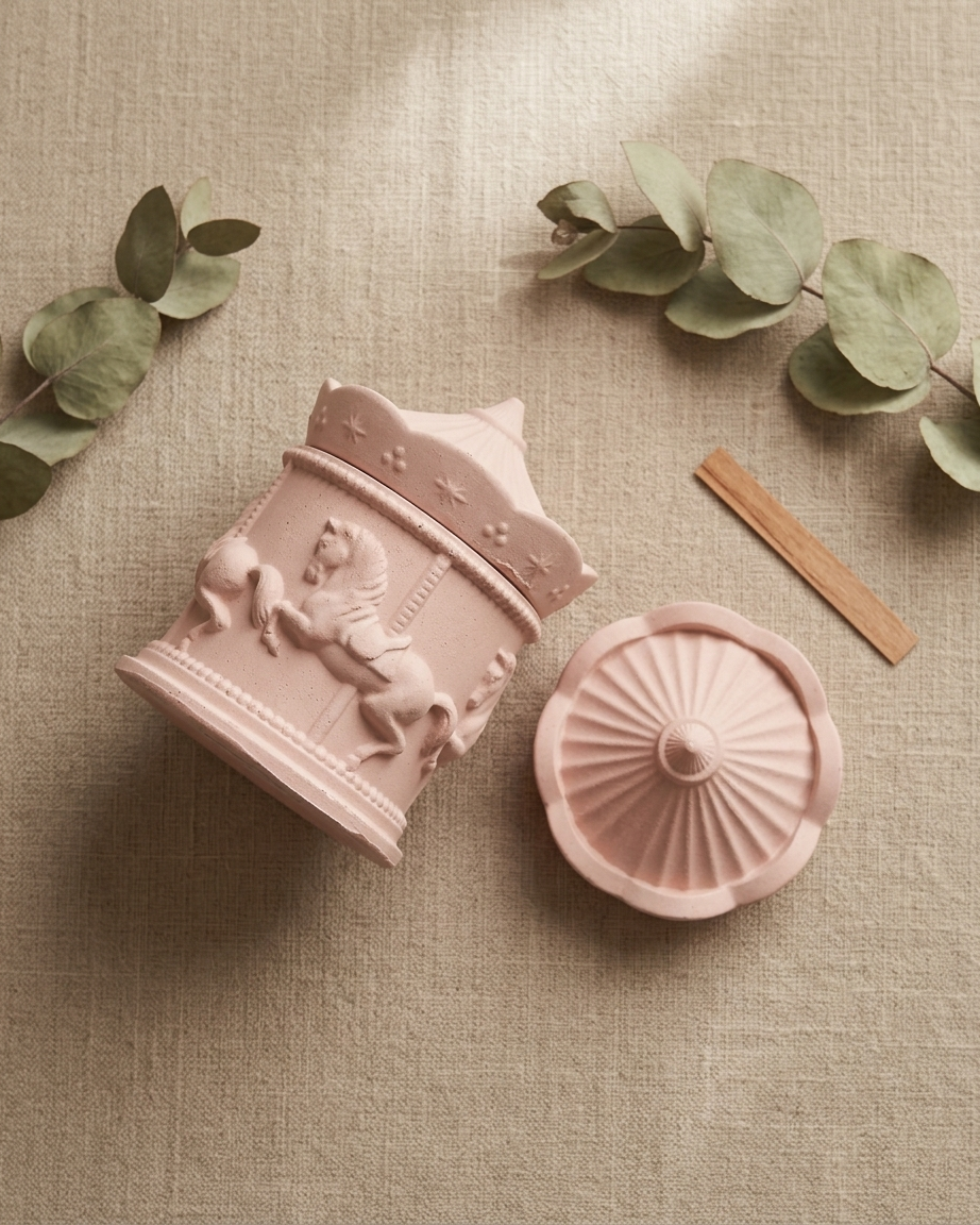 carousel novelty unique concrete candle jar gypsum vessel empty empty open vessel candle making raw material wholesale India