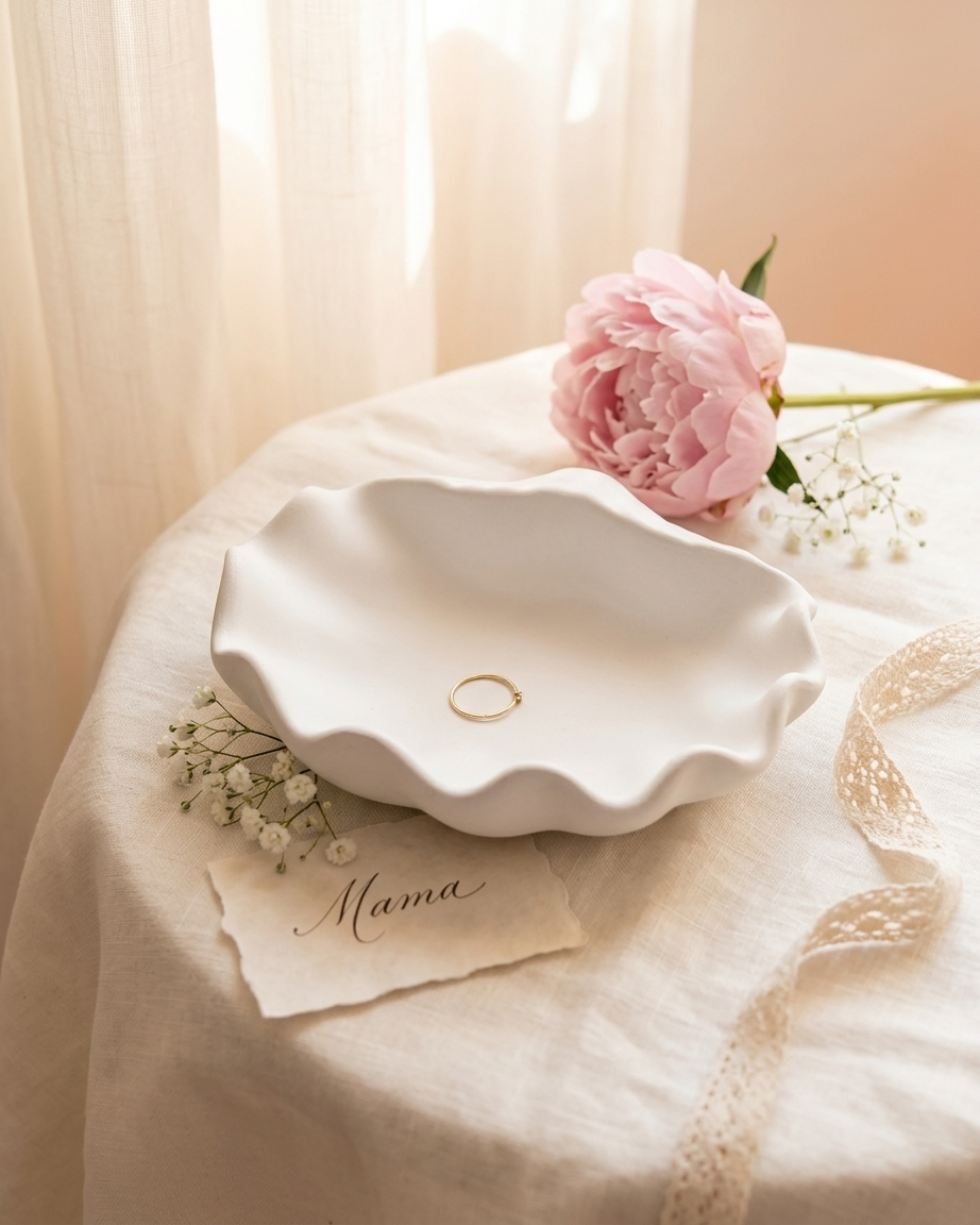oyster shell coastal concrete trinket tray jewellery organiser gypsum empty open vessel bulk pack candle supplier Surat