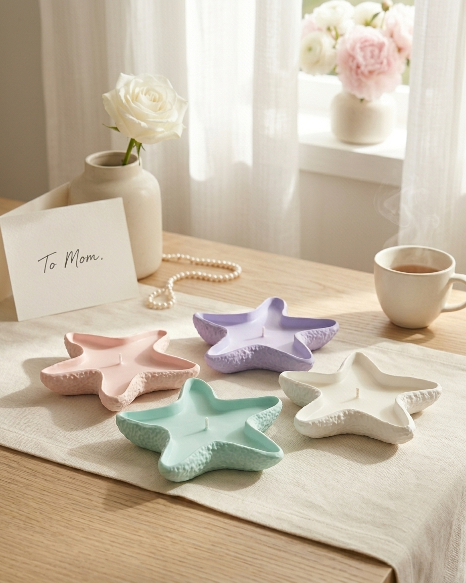 Star shaped concrete gypsum candle bowl India geometric vessel Diwali gifting DIY wholesale