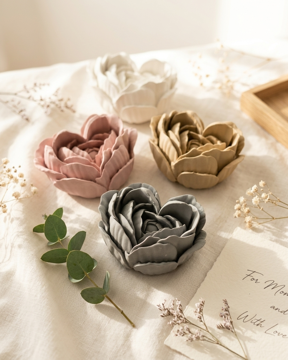 3D bow ribbon shaped concrete candle bowl gypsum vessel soy wax empty open vessel bulk pack candle supplier Surat Gujarat