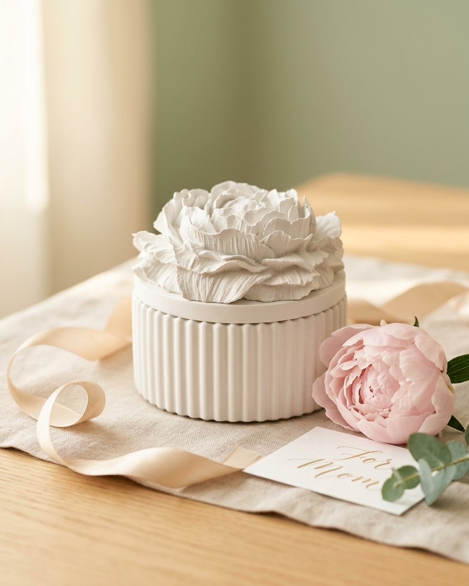 flower lid decorative concrete candle jar gypsum vessel empty with lid sealed gift ready eco friendly reusable candle India