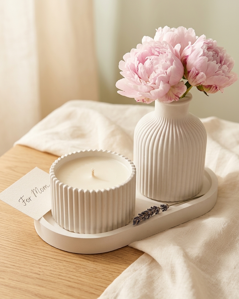 ribbed fluted concrete trinket tray jewellery organiser gypsum empty open vessel wholesale bulk order India