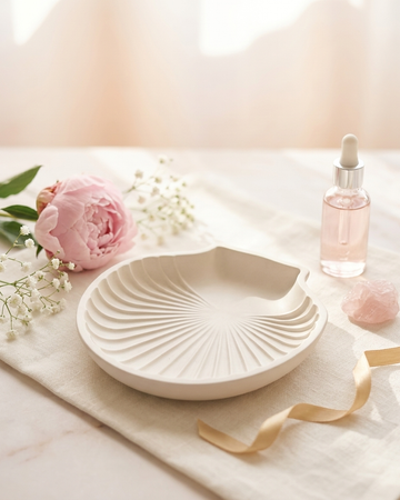 shell shaped coastal concrete trinket tray jewellery organiser gypsum empty open vessel wholesale bulk order India