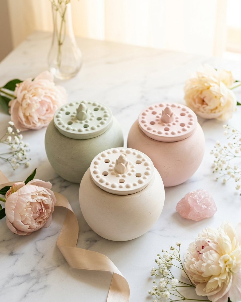 decorative lid embossed concrete candle jar gypsum vessel empty with lid sealed gift ready artisan handmade candle container