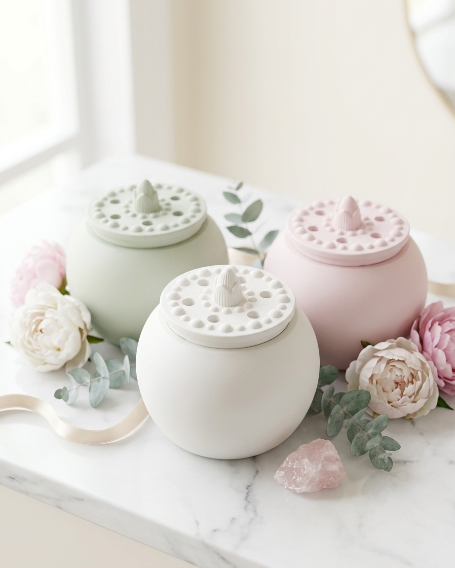 decorative lid embossed concrete candle jar gypsum vessel empty with lid sealed gift ready wholesale bulk order India