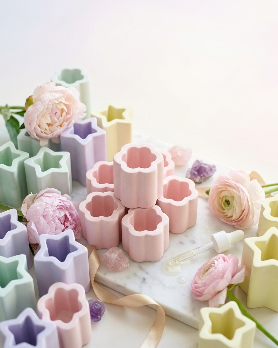 star shaped concrete candle jar gypsum vessel empty empty open vessel candle making raw material wholesale India