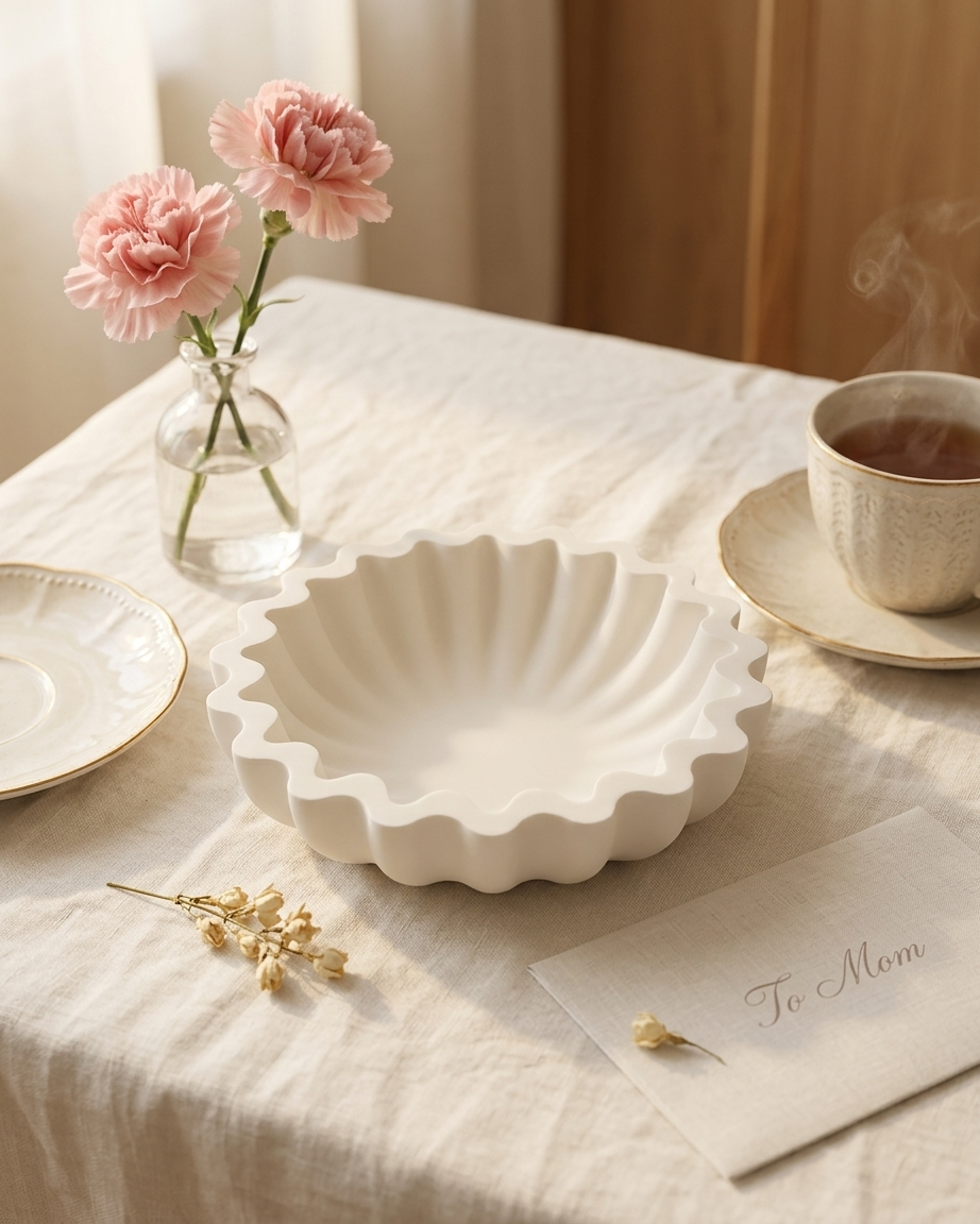 3D bow ribbon shaped concrete candle bowl gypsum vessel soy wax empty open vessel premium festival gifting India