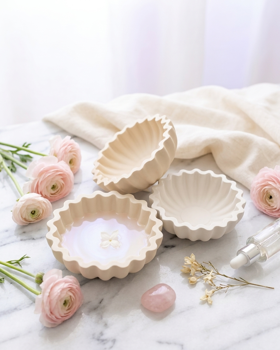 3D bow ribbon shaped concrete candle bowl gypsum vessel soy wax empty open vessel eco friendly reusable candle India