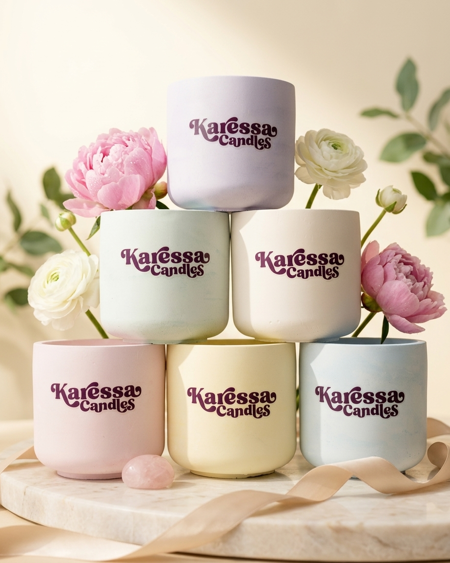 Cylindrical concrete candle jar empty round wholesale gypsum vessel candle making India