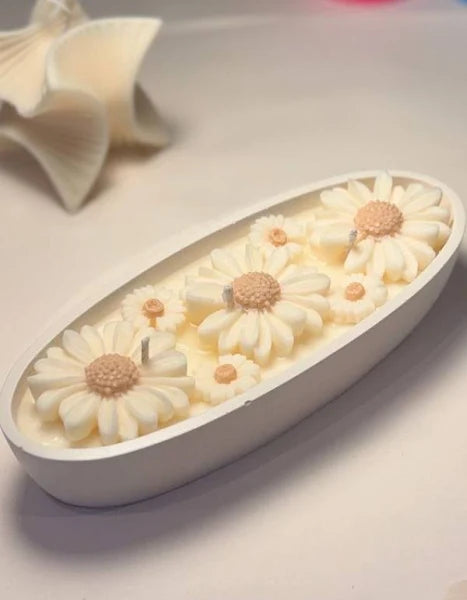 floral boat jar scented candle concrete gypsum flower boat candle