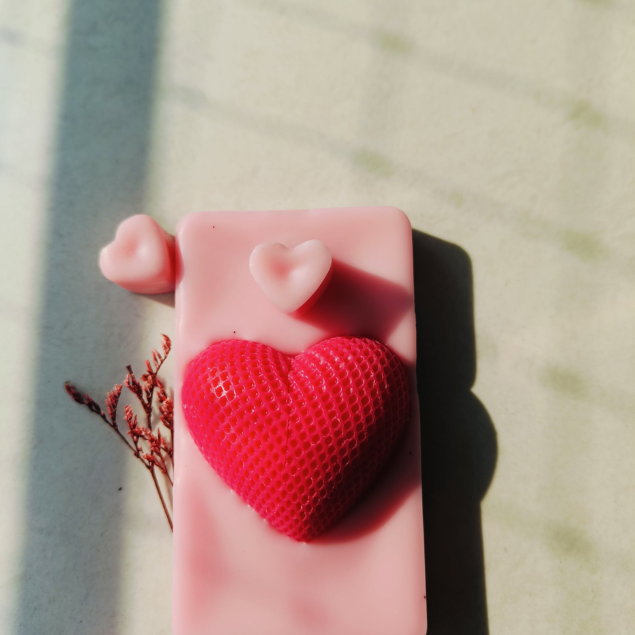 valentines special sachet with 3d heart on it fragrance tablet