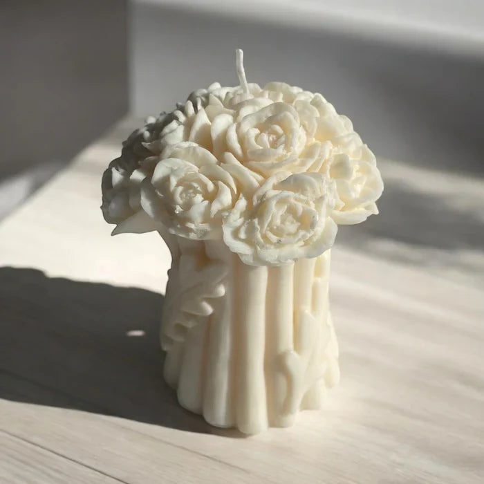 bouquet of flowers candle rose bouquet candle valentines day gift lemongrass scented
