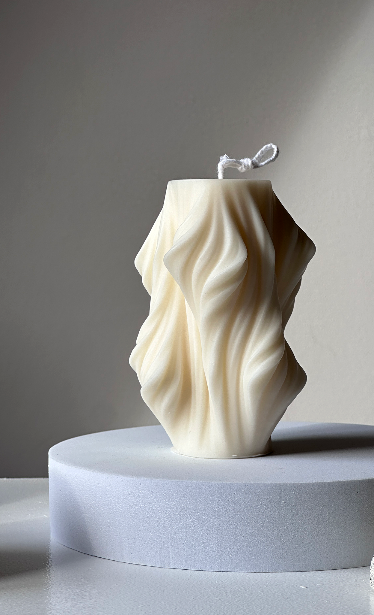 swirly pillar candle home decor candles natural soy wax herbal scented candle