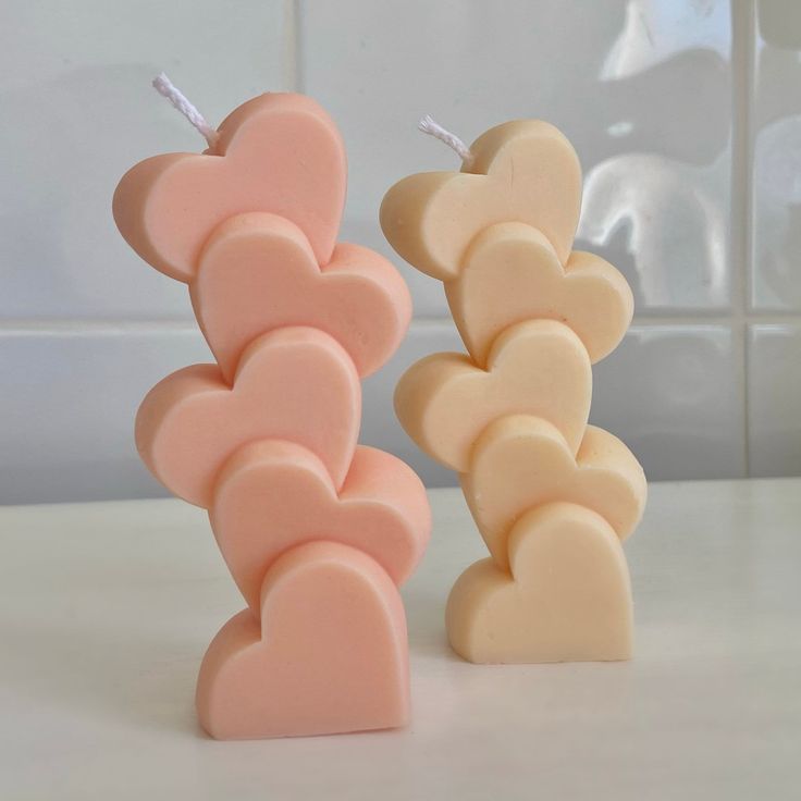 heart pillar valentines candle heart tower candle heart stack candle