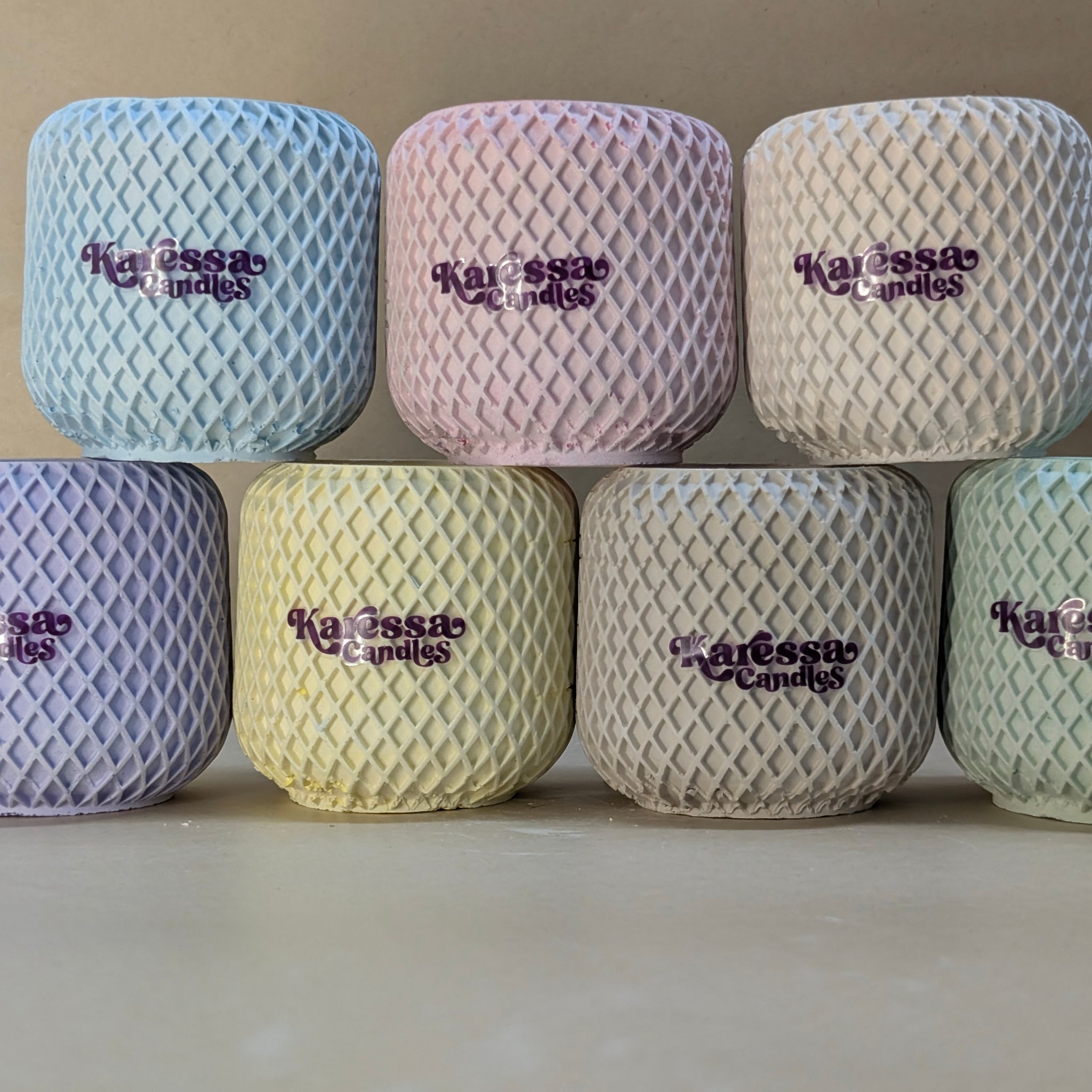 Mesh Jar for candle making, Checkered Concrete Gypsum Jar For Candle