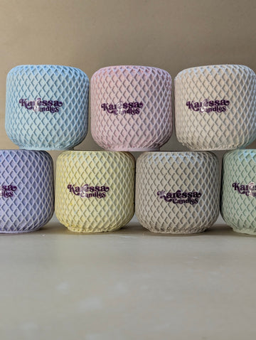 Mesh Jar for candle making, Checkered Concrete Gypsum Jar For Candle