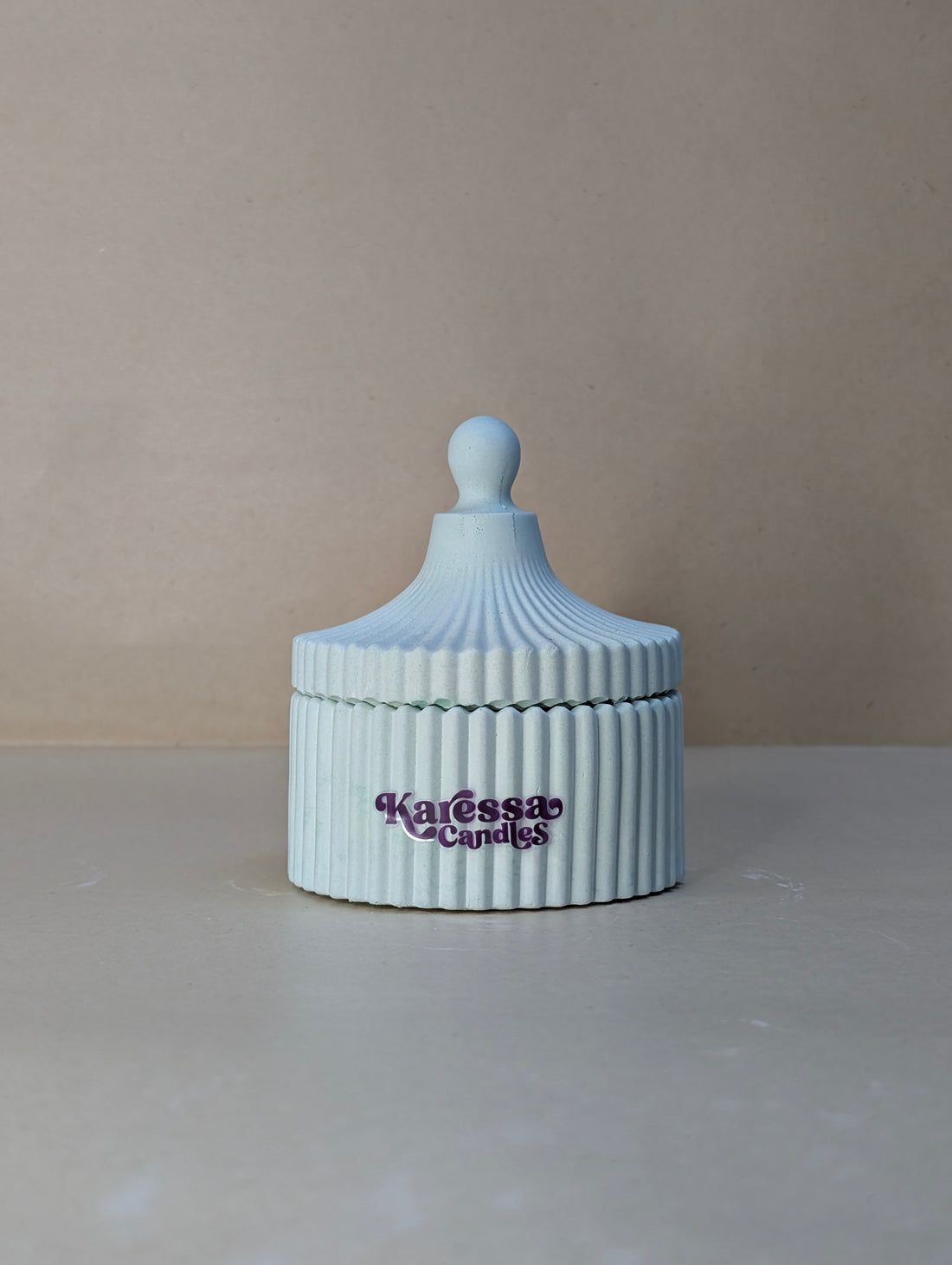 Blue Ribbed Cookie Candle Jar For Candle Making