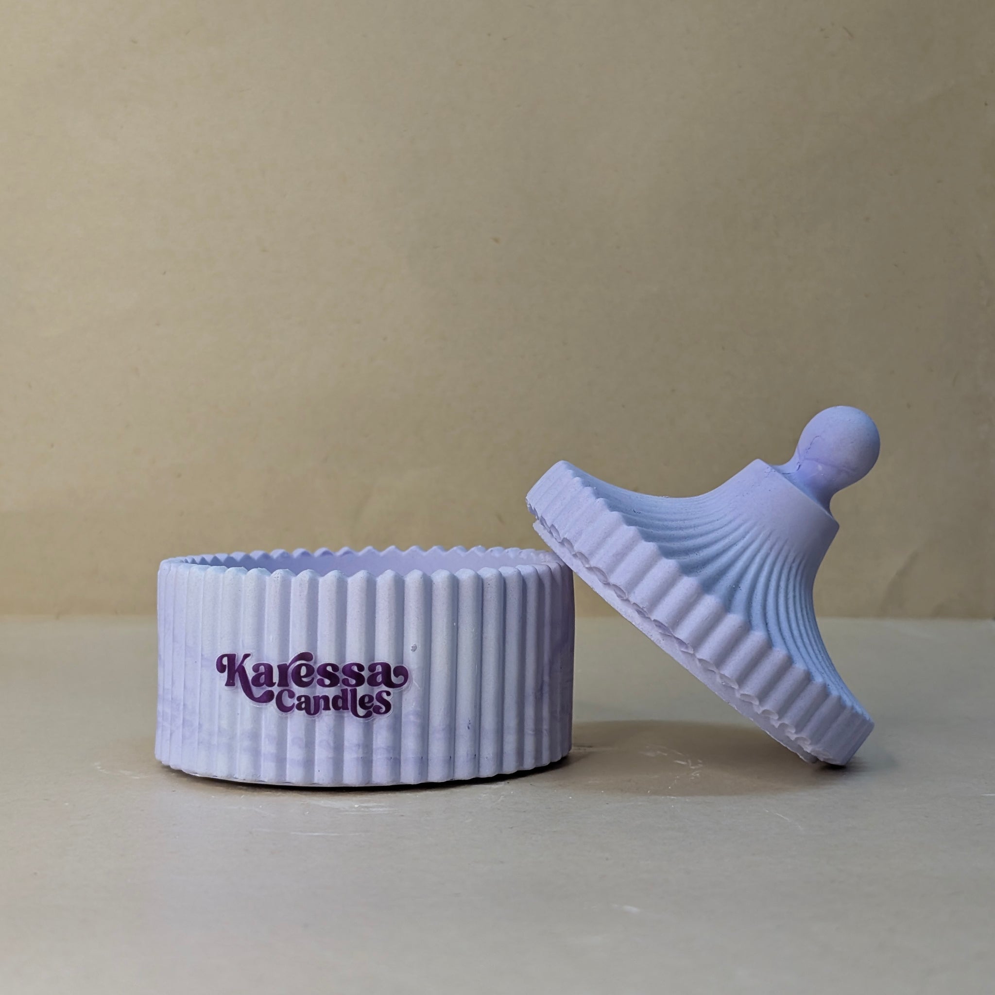 Purple Ribbed Cookie Candle Jar For Candle Making