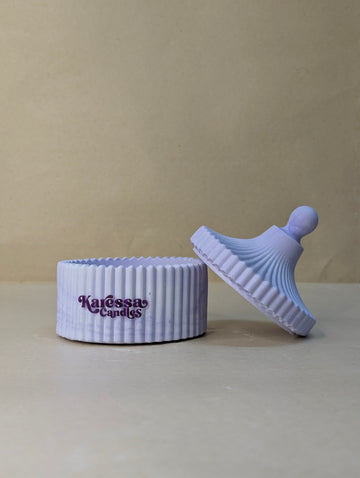 Purple Ribbed Cookie Candle Jar For Candle Making