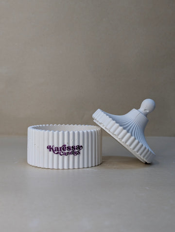 White Ribbed Cookie Candle Jar For Candle Making