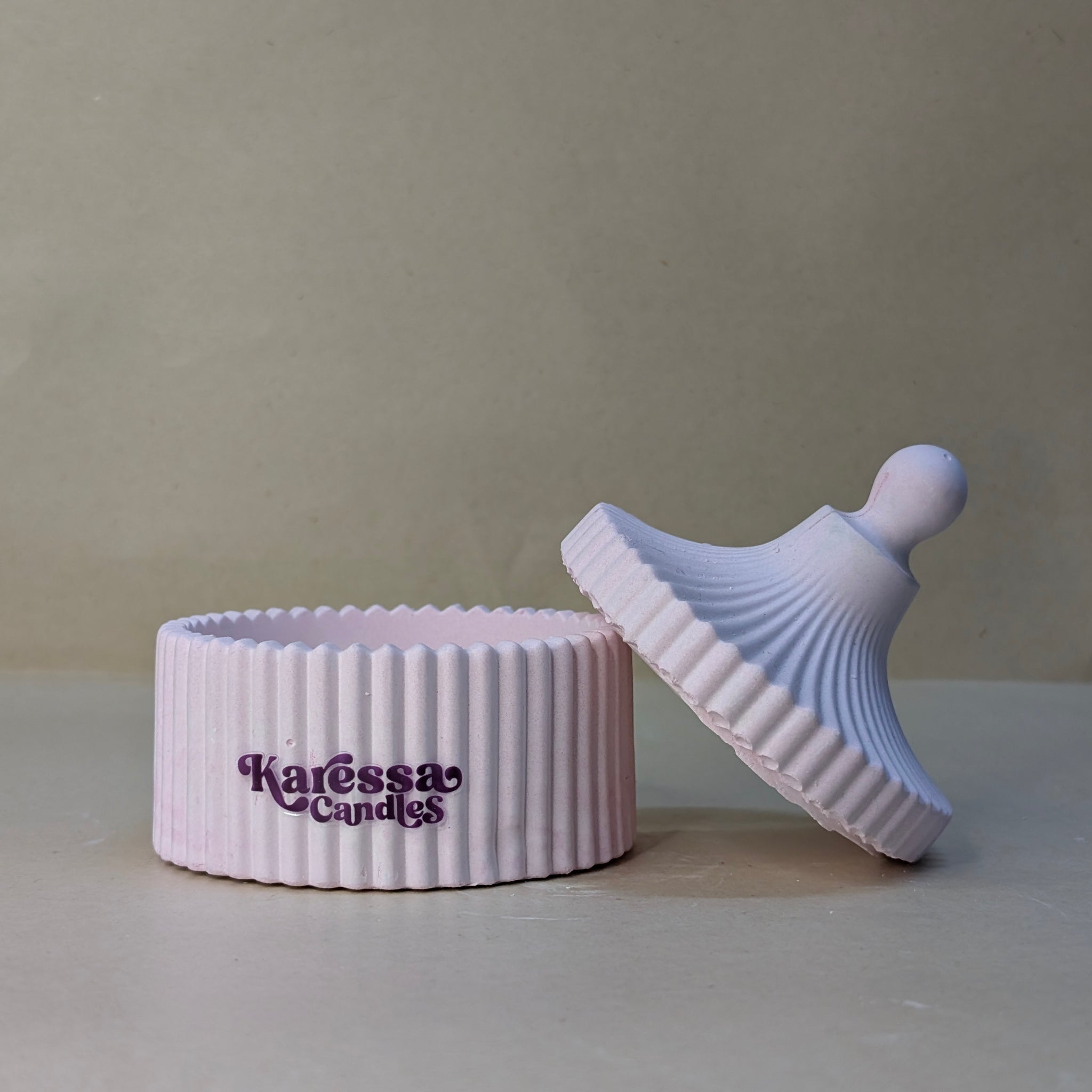 Pink Ribbed Cookie Candle Jar For Candle Making