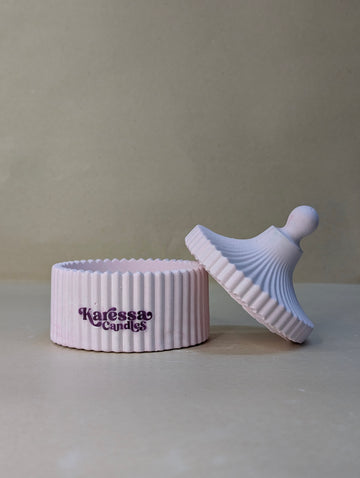 Pink Ribbed Cookie Candle Jar For Candle Making