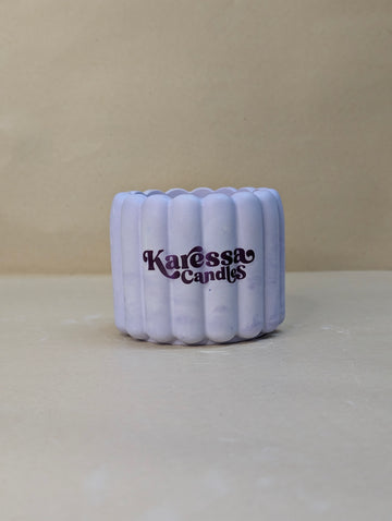 Purple Ribbed Cushion Concrete Candle Jar For Candle Making