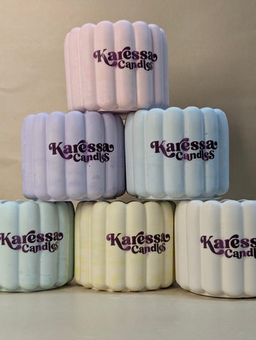 Ribbed Candle Jar Glass Concrete Gypsum Jar For Candle Making