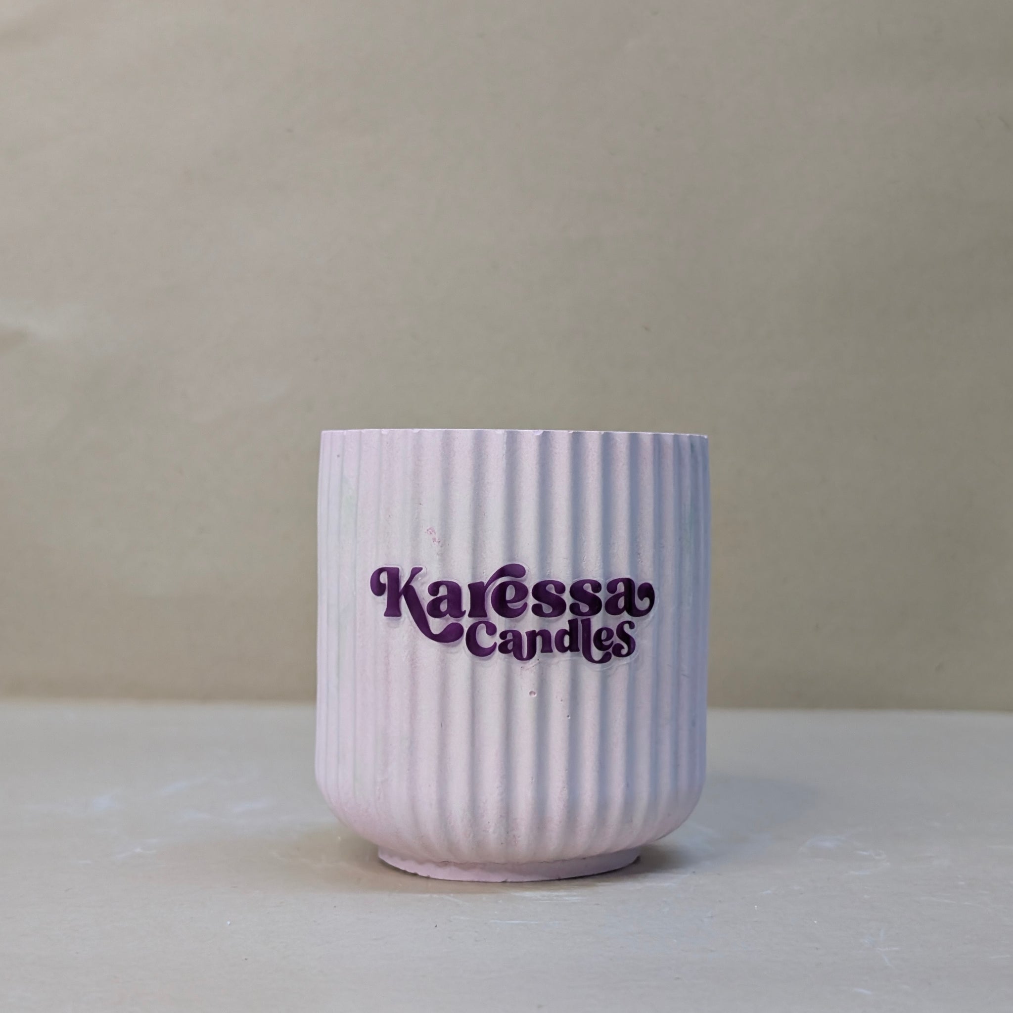 Pink Glass shaped Concrete Jar For Candle Making