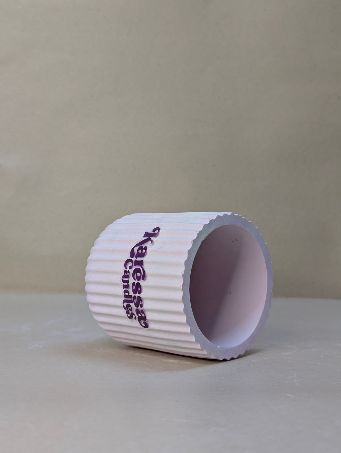 Pink Glass shaped Concrete Jar For Candle Making
