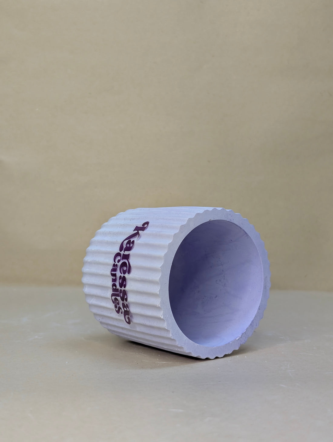 Purple Glass shaped Concrete Jar For Candle Making