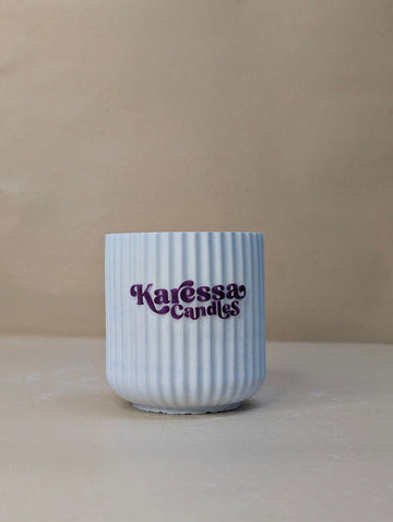 Blue Glass shaped Concrete Jar For Candle Making