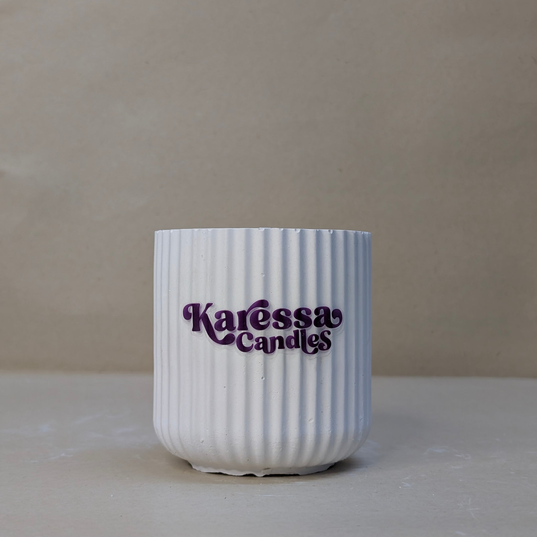 White Glass shaped Concrete Jar For Candle Making