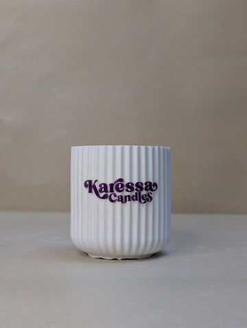 White Glass shaped Concrete Jar For Candle Making