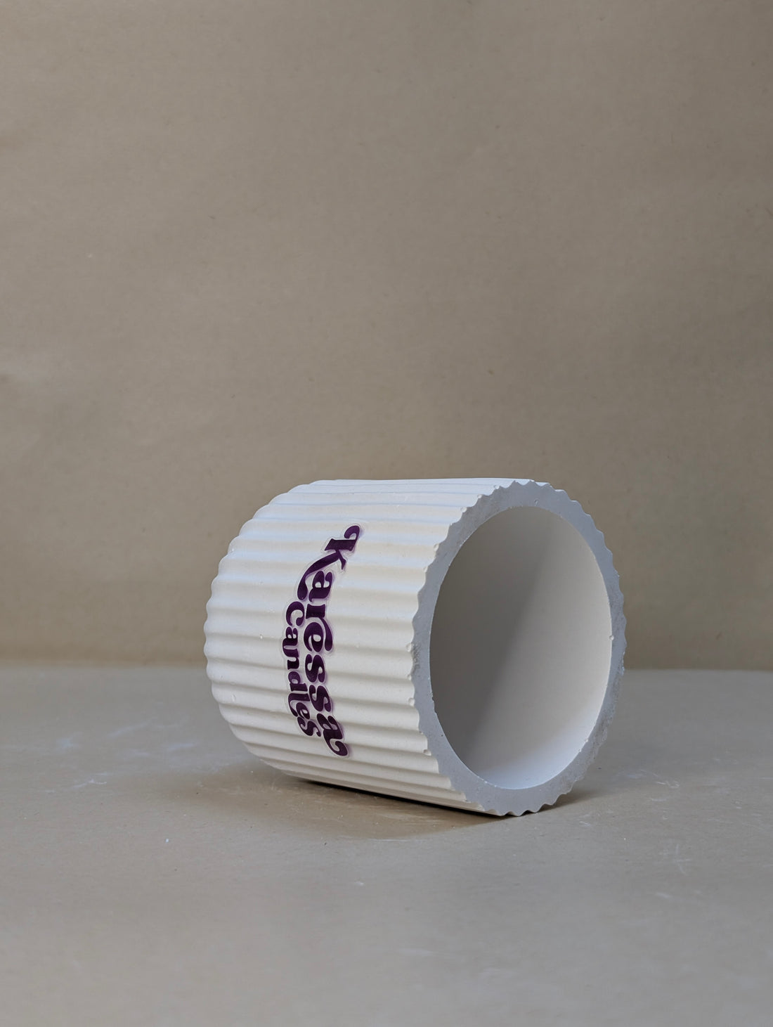 White Glass shaped Concrete Jar For Candle Making