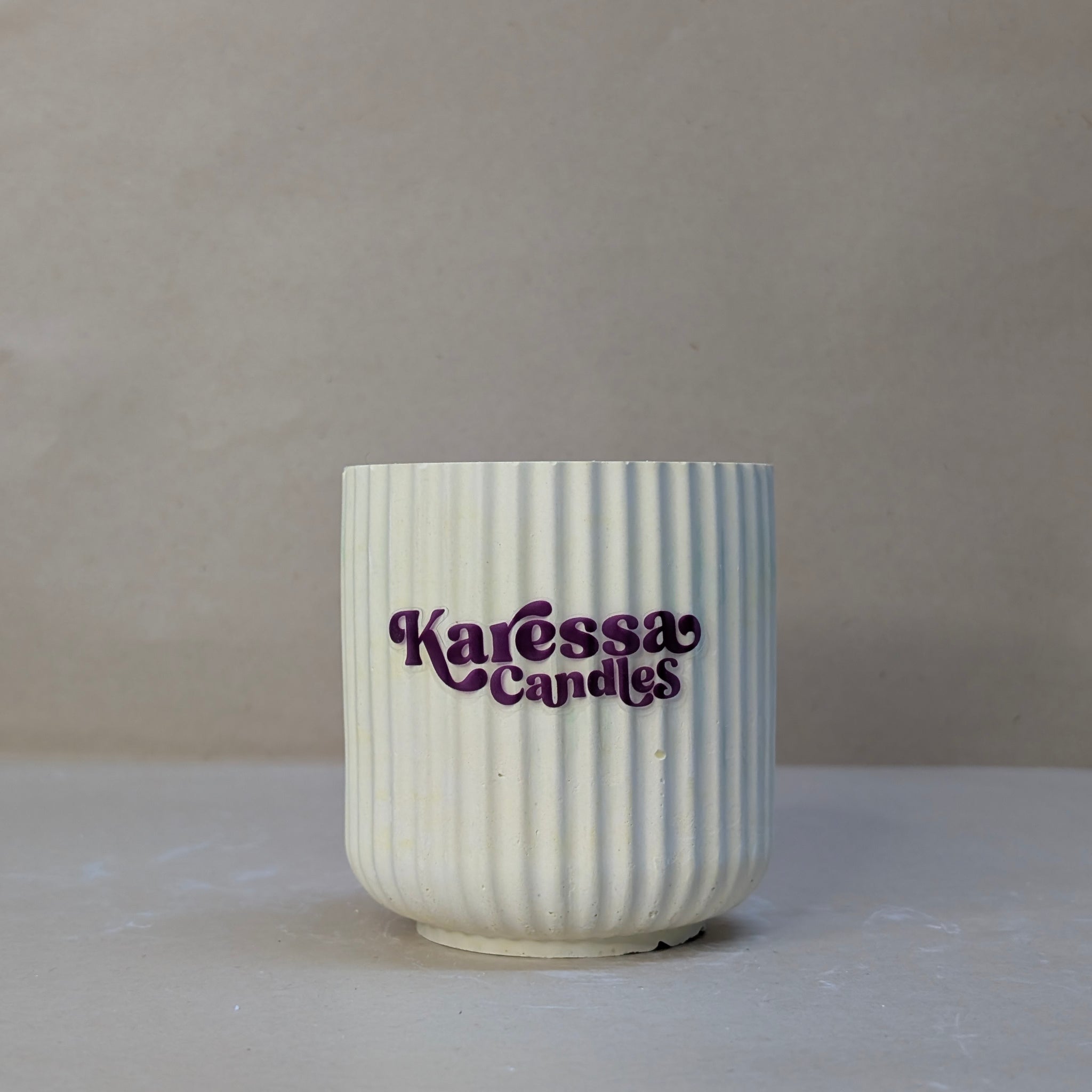 Yellow Glass shaped Concrete Jar For Candle Making