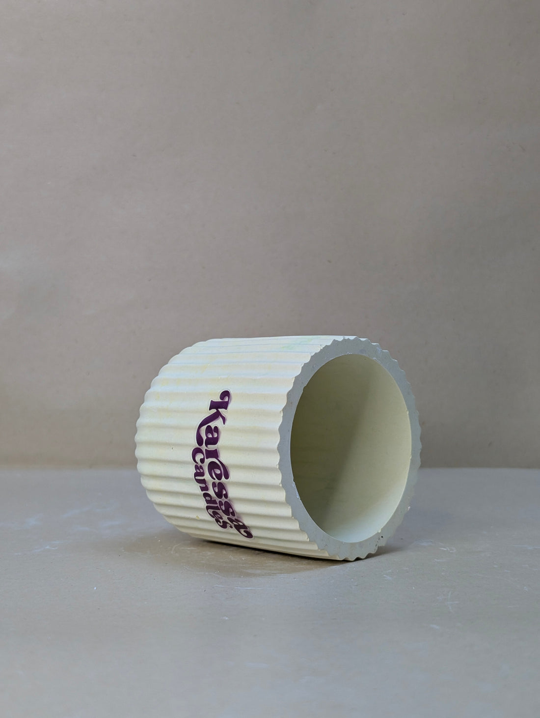 Yellow Glass shaped Concrete Jar For Candle Making