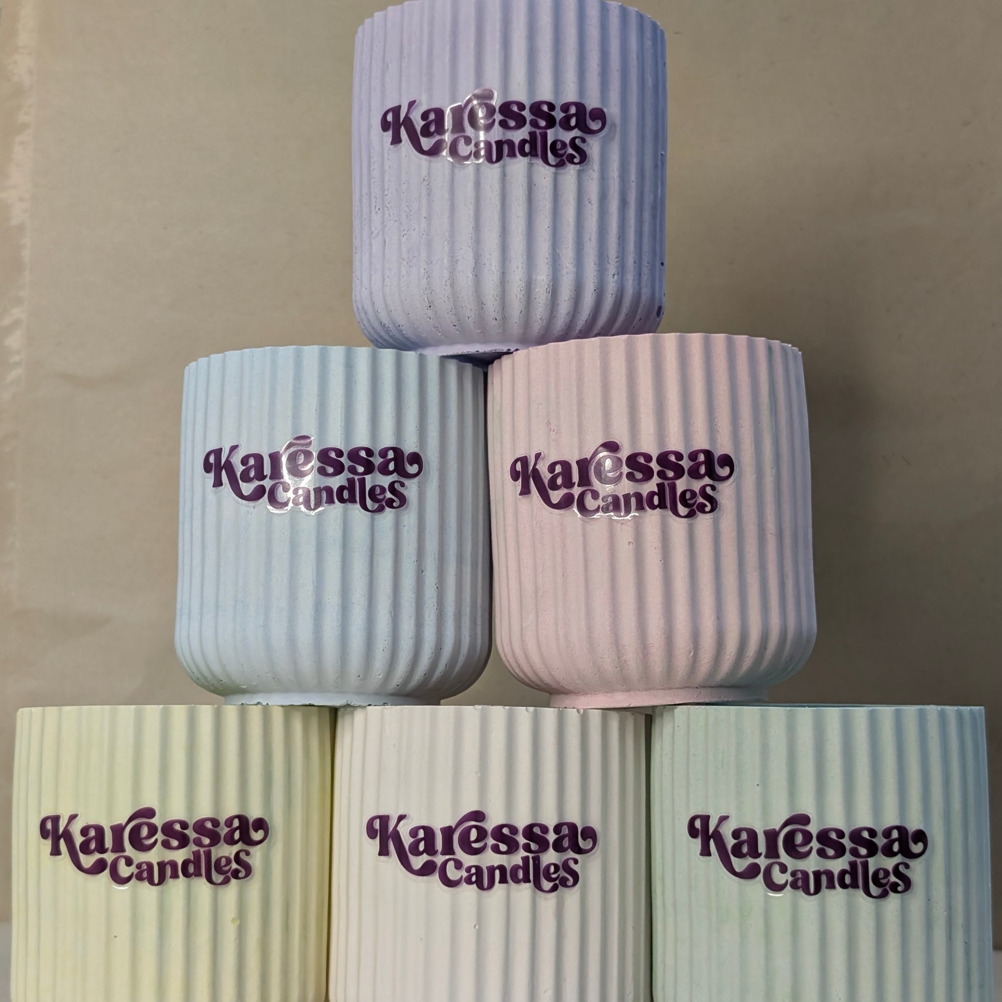 Ribbed Jar for candle making, Glass shaped Concrete Gypsum Jar For Candle