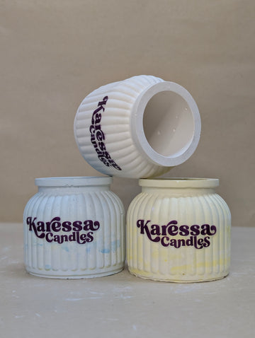 Concrete Ribbed Bottle Pot Candle Jar For Candle Making