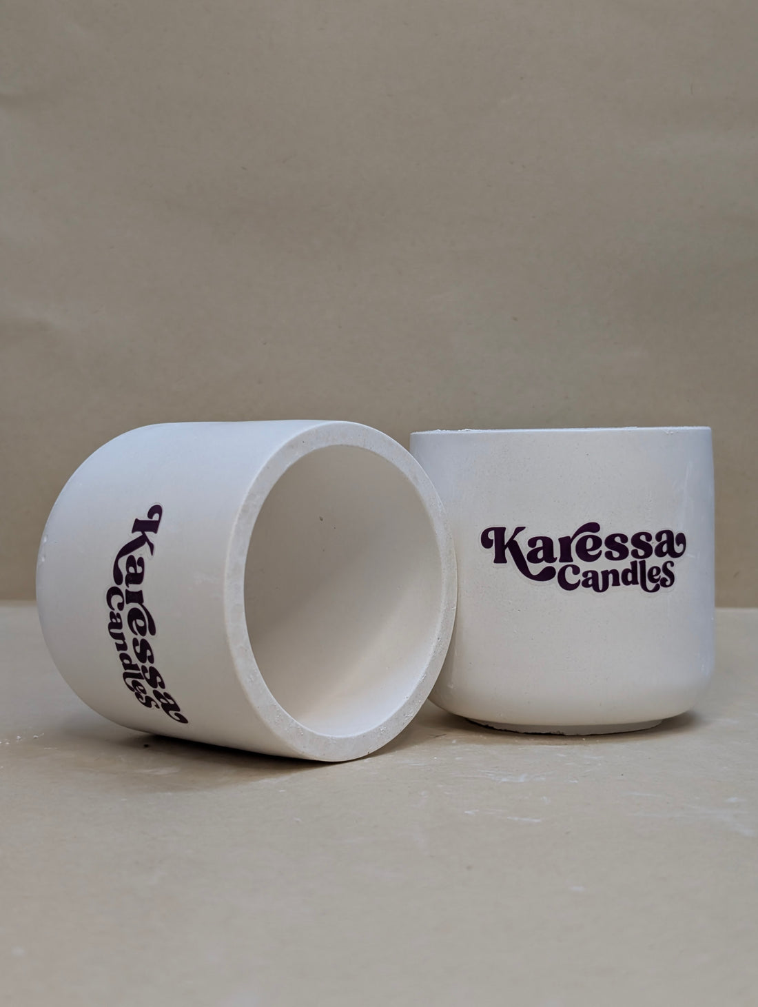 White Glass Shaped Concrete Jar For Candle Making